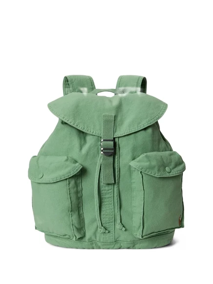 Мужской холщовый рюкзак Polo Ralph Lauren с клапаном, зеленый