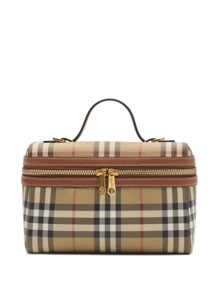 Мини-сумка Burberry через плечо в клетку, коричневая