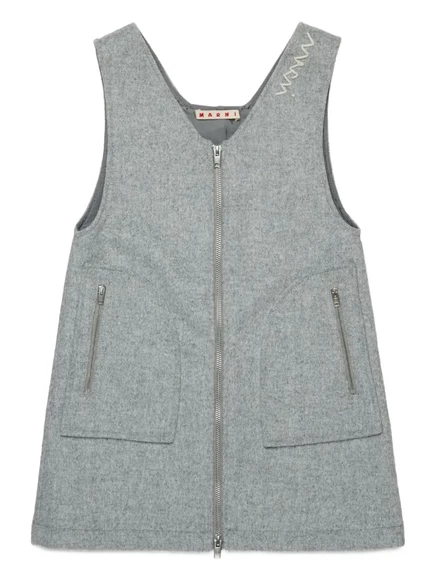 Платье для девочек Marni Kids с логотипом, серое