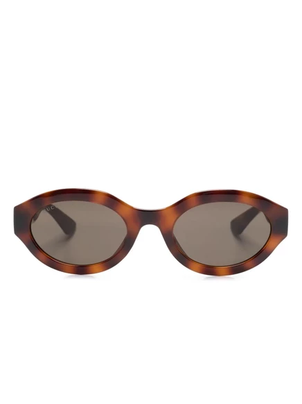 Солнцезащитные очки в овальной оправе Gucci Eyewear brown