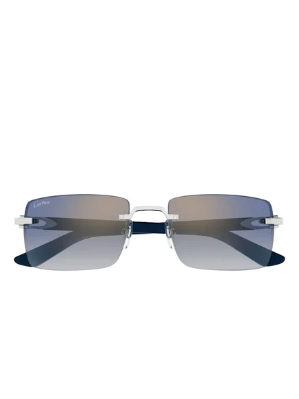 Мужские солнцезащитные очки Cartier Eyewear, серебристые