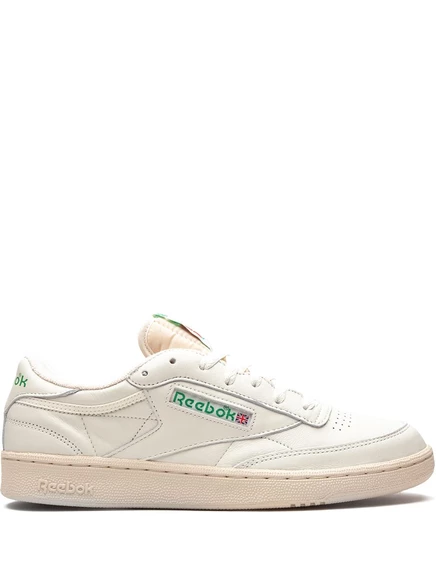 Кроссовки Reebok Club C 85 Vintage, белые с зелёным