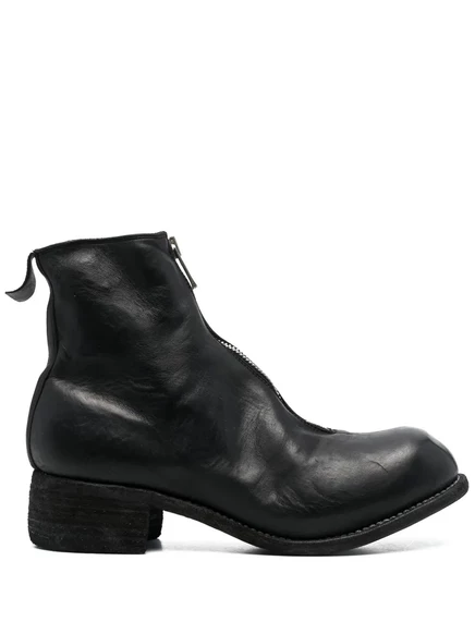 Мужские ботинки GUIDI на молнии из конской кожи, черные