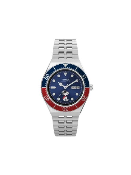 Мужские часы timex m79 x peanuts 40 мм сталь, синий