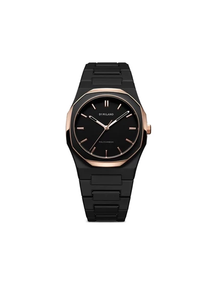 Унисекс часы D1 Milano Polycarbon 37 мм, черно-розовые