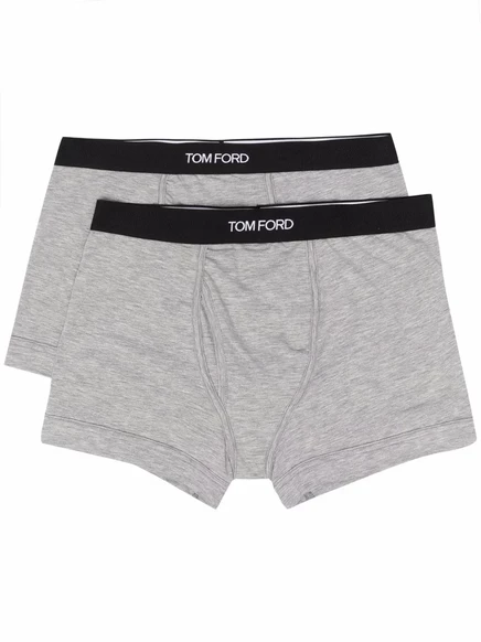 Мужские боксерки Tom Ford с логотипом на поясе, серые (2 шт.)