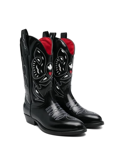 Детские кожаные ботинки DSQUARED2 black