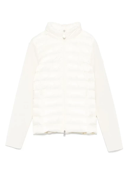 Стеганая куртка с нашивкой с логотипом Moncler neutrals