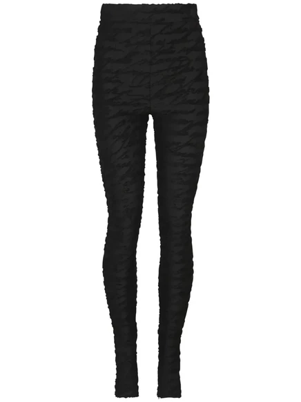 Женские жаккардовые леггинсы Balmain с монограммой, черные