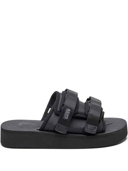 Унисекс сандалии Suicoke на платформе с логотипом, черные