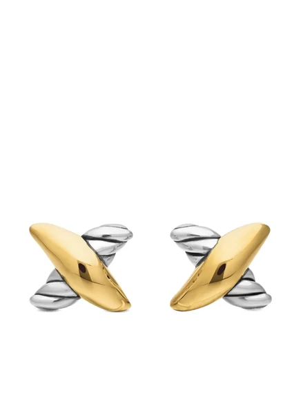Женские серьги David Yurman Petite X 7,5 мм, 18 карат/серебро