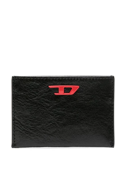 Мужской кардхолдер Diesel Rave из зерненой кожи, черный