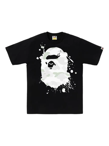 Футболка BATHING APE® с камуфляжным принтом и брызгами краски black