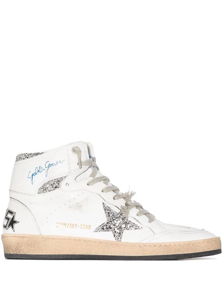 Женские высокие кеды Golden Goose Sky-Star, белые