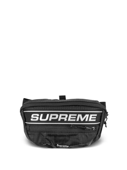 Мужская поясная сумка Supreme с принтом, черная
