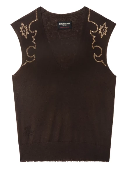 Украшенный топ без рукавов от Zadig&Voltaire brown