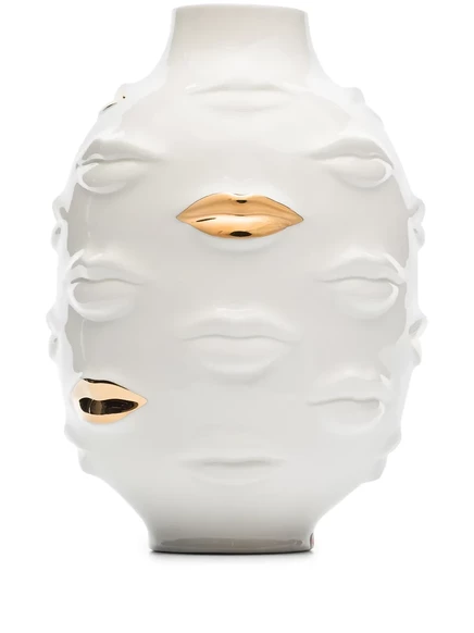Ваза Jonathan Adler Gilded Gala фарфоровая, белая