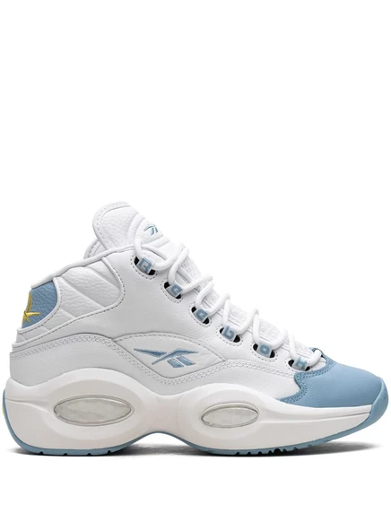 Унисекс кроссовки кожаные Reebok Question Mid, бело-голубые