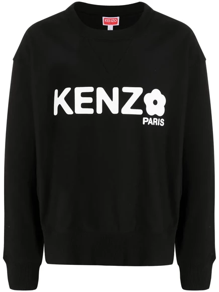 Мужской свитшот Kenzo с цветочным принтом, черный