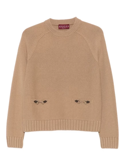 Вязаный свитер с длинными рукавами от Gucci brown