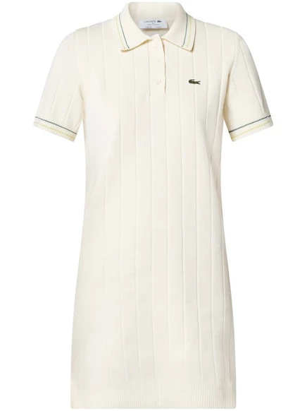 Женское платье-поло Lacoste из хлопка, белое