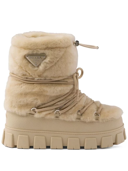 Женские ботинки Prada Après ski, бежевые
