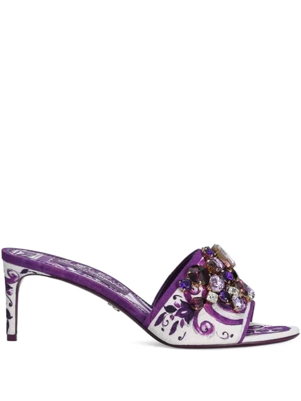 Женские мюли Dolce & Gabbana Majolica 60 мм, белые