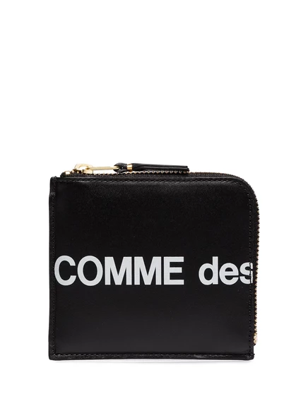 Кошелек Comme Des Garçons с огромным логотипом на молнии black