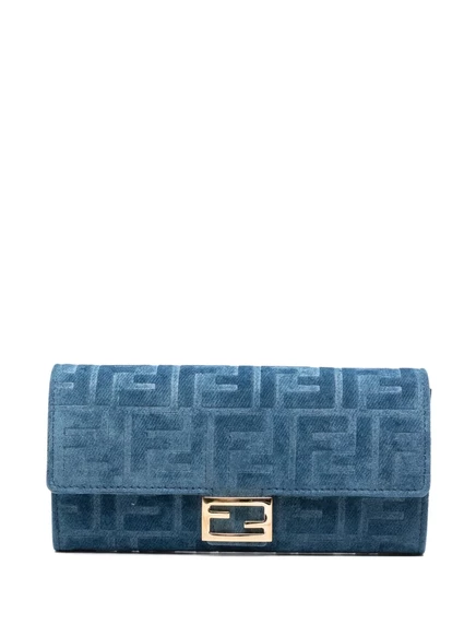 Женский мини-клатч Fendi с монограммой FF, синий