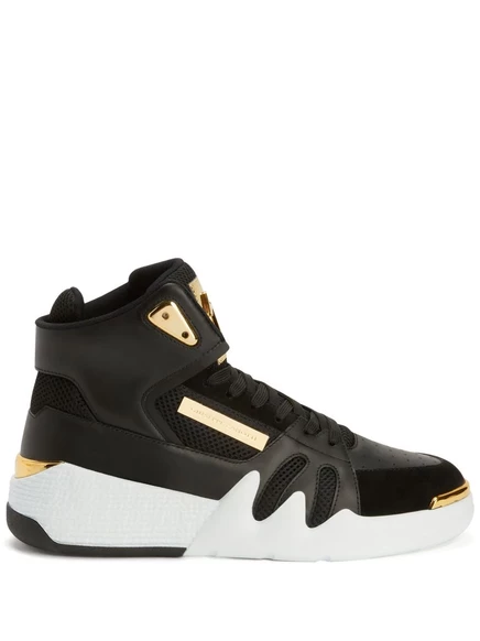 Кожаные кроссовки Giuseppe Zanotti Talon с высоким берцем black