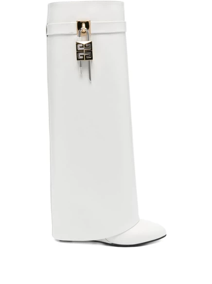 Женские высокие сапоги Givenchy Shark Lock 90 мм, белые