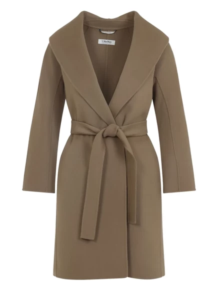 Женское пальто S. Max Mara на запах с поясом, верблюжье