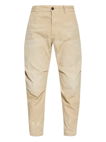 Мужские хлопковые брюки DSquared2, бежевые