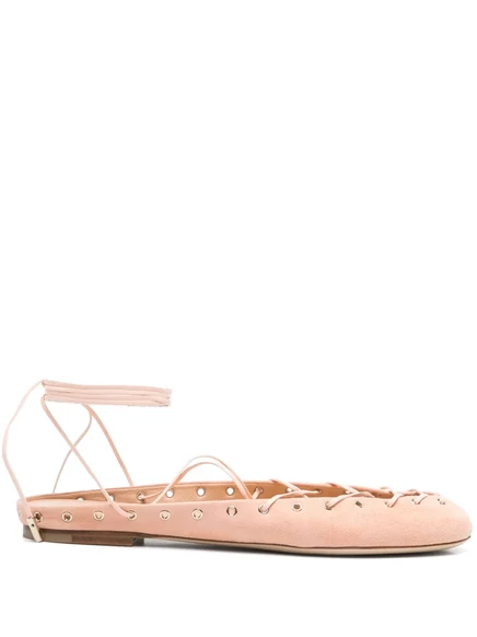 Балетки Chloé Ghillies на плоской подошве pink