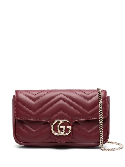 Женская сумка через плечо Gucci Mini Marmont, бордовая