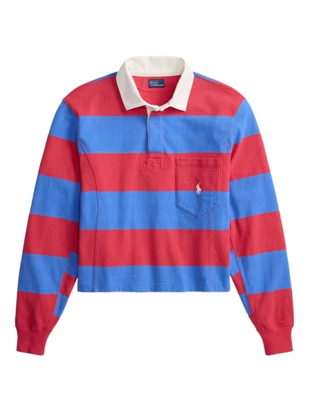 Женская рубашка для регби Polo Ralph Lauren, красно-синяя