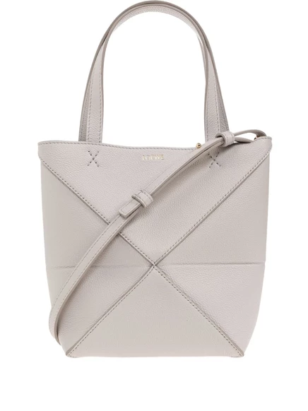 Сумка-тоут Loewe из кожи с геометрическим декором, серая