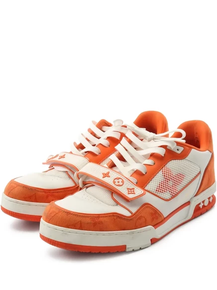 Кроссовки Louis Vuitton из линейки LV Trainer, бывшие в употреблении orange