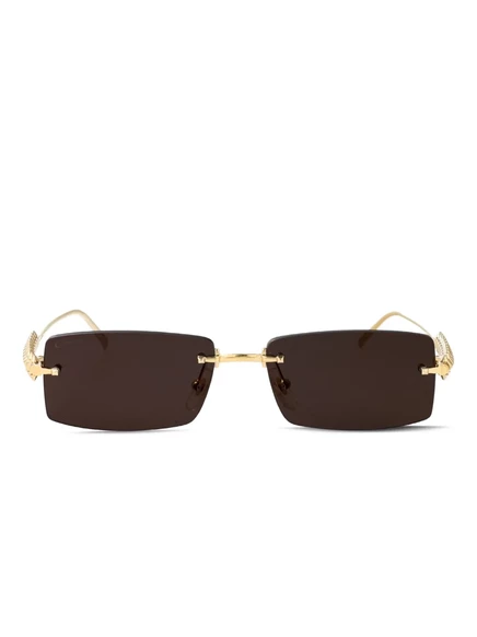 Солнцезащитные очки Cartier Eyewear со заклёпками, золотистые