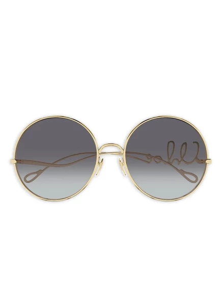 Унисекс очки Chlo Eyewear круглые, золотистые