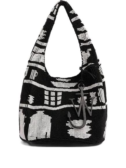 Сумка через плечо JW Anderson с узором из бисера black