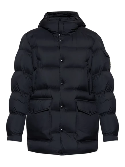 Мужская пуховая куртка Moncler Bretagne с капюшоном, синяя