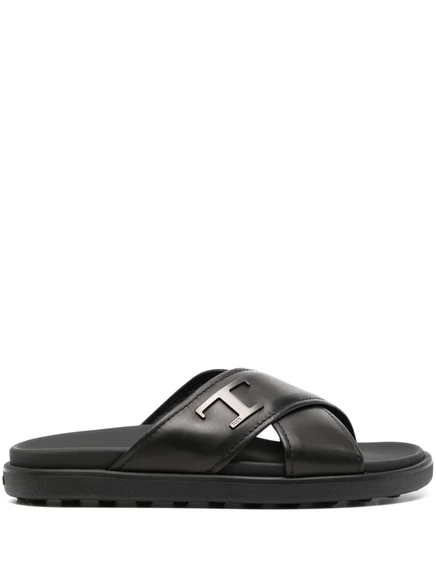 Мужские кожаные сандалии Tod's, черные