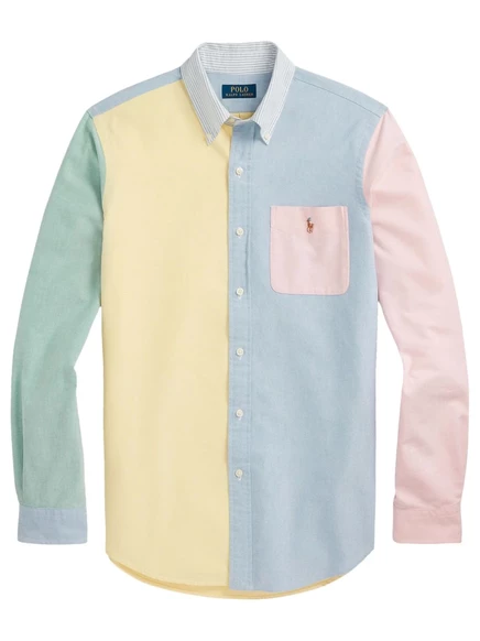 Хлопчатобумажная рубашка Polo Ralph Lauren Oxford в цветную клетку yellow