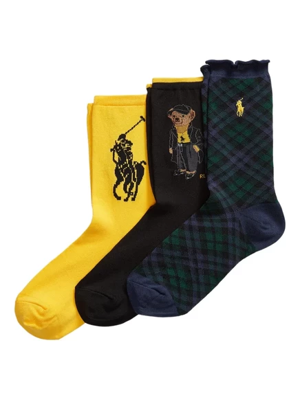 Хлопчатобумажный носок Polo Ralph Lauren BCI (в упаковке из трех штук) желтый