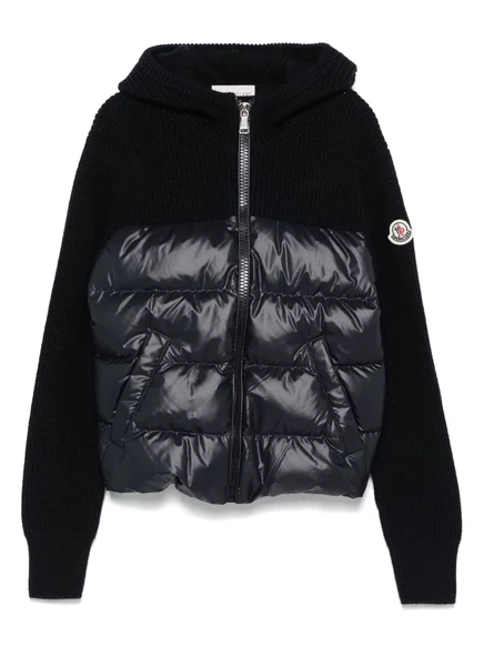 Детский кардиган Moncler Enfant из шерсти с капюшоном, синий