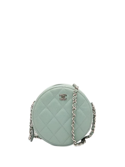 Женская сумка-клатч CHANEL CC на цепочке, синяя