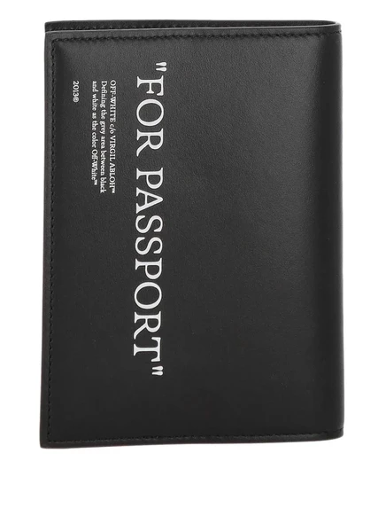 Мужской кошелек Off-White passport из кожи, черный