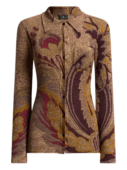 Женский кардиган Etro с цветочным принтом, коричневый