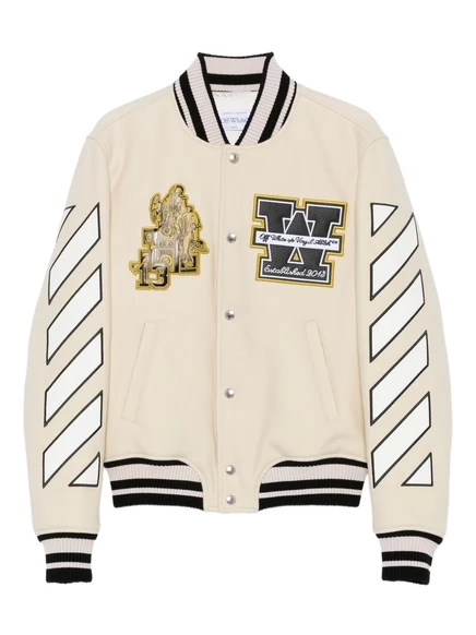 Мужская куртка-бомбер Off-White с нашивками, нейтральная